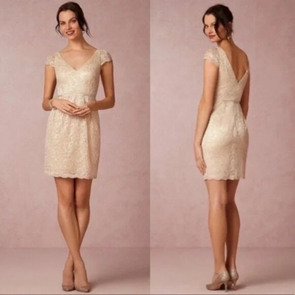Jenny Yoo Collection Anthropologie BHLDN Beckett Lace Mini Dress.  SZ 4 - Picture 3 of 4